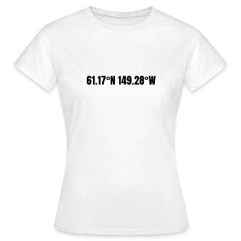 Anchorage, Alaska, USA Coordinates - Women's T-Shirt - white - Front - AI Model Female 172 dark (172cm)