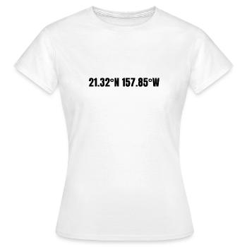 Honolulu Hawaii USA Koordinaten - Frauen T-Shirt - Weiß - Vorne - AI Model Female 172 dark (172cm)