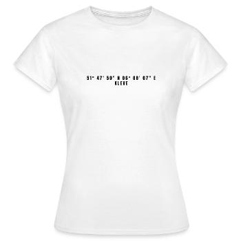 Clèves Rhénanie-du-Nord-Westphalie Coordonnées - T-shirt Femme - blanc - Devant - AI Model Female 172 dark (172cm)