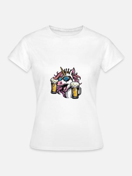 Einhorn Bier Party - Frauen T-Shirt - Weiß