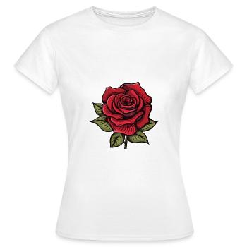 Rose Blume - Frauen T-Shirt - Weiß - Vorne - AI Model Female 172 dark (172cm)