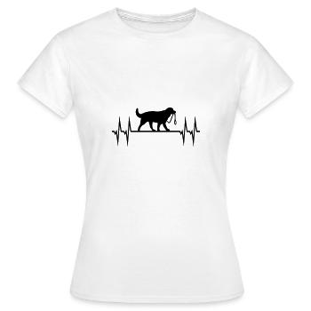 Dog with leash and EKG heartbeat - Women's T-Shirt - white - Front - AI Model Female 172 dark (172cm)