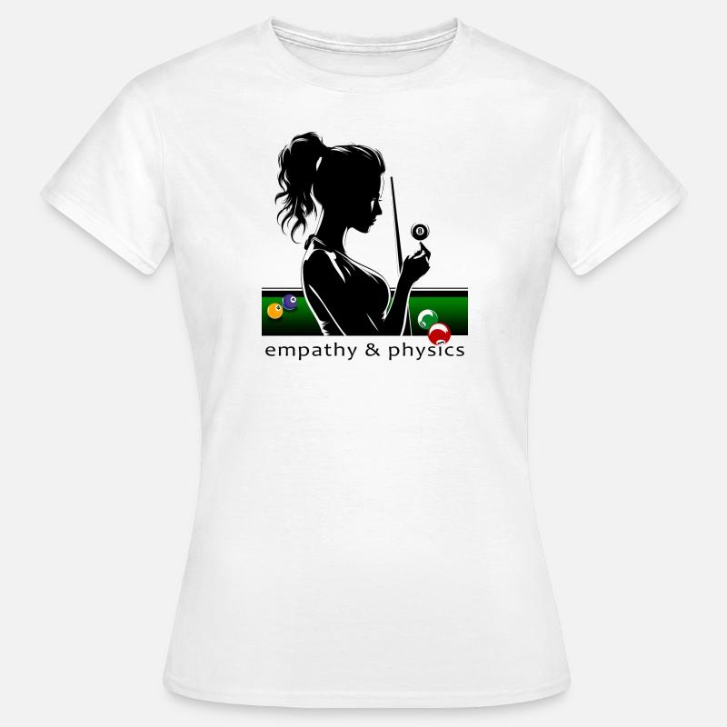 Billard de billard - La boule 8 et sa queue - T-shirt Femme - blanc