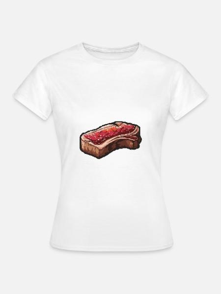 Steak Filet Pixel Gamer - Frauen T-Shirt - Weiß