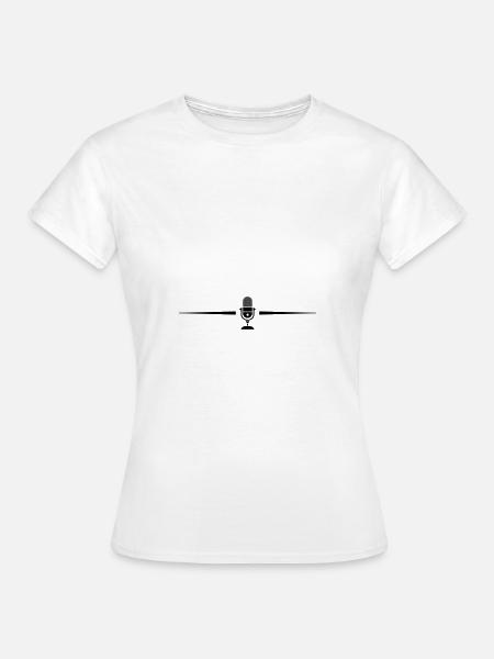 Mikrofon Symbol Linie - Frauen T-Shirt - Weiß