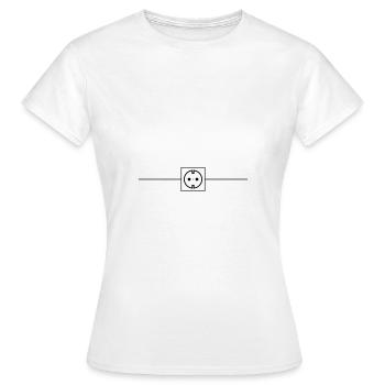 Icône d’alimentation de la prise Électricien - T-shirt Femme - blanc - Devant - AI Model Female 172 dark (172cm)