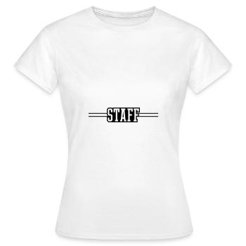 Staff Mitglied - Frauen T-Shirt - Weiß - Vorne - AI Model Female 172 dark (172cm)