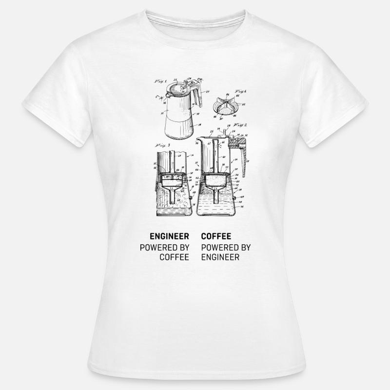 Engineer powered by Coffee powered by Engineer - T-shirt Femme - blanc