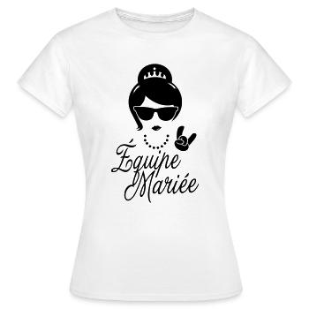 Équipe de la future Mariée Enterrement Vie EVJ - T-shirt Femme - blanc - Devant - AI Model Female 172 dark (172cm)