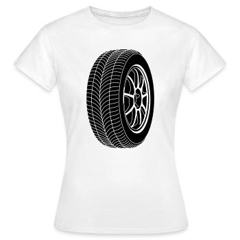Pneu de voiture pour voiture de sport - T-shirt Femme - blanc - Devant - AI Model Female 172 dark (172cm)