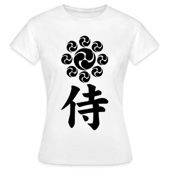Samurai-Emblem des Uesugi-Clans (schwarz) - Frauen T-Shirt - Weiß - Vorne - AI Model Female 172 dark (172cm)