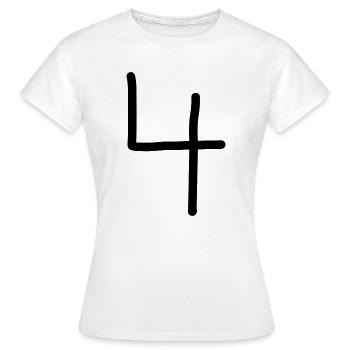 4 Numéro quatre numéro noir anniversaire - T-shirt Femme - blanc - Devant - AI Model Female 172 dark (172cm)