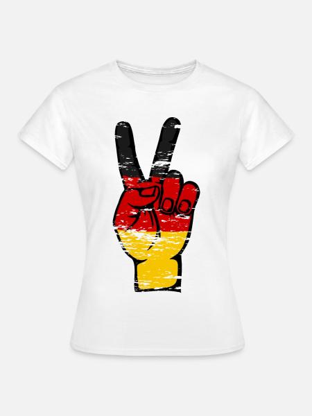 Deutsche Flagge Frieden Victory Symbol used - Frauen T-Shirt - Weiß