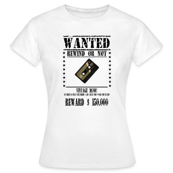 WANTED CASSETTE AUDIO - T-shirt Femme - blanc - Devant - AI Model Female 172 dark (172cm)