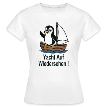 Pinguin Segeln Jolle Yacht auf Wiedersehen - Frauen T-Shirt - Weiß - Vorne - AI Model Female 172 dark (172cm)