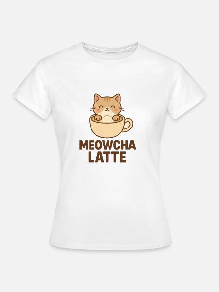 meowcha latte - Frauen T-Shirt - Weiß