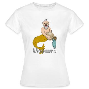 Signe du zodiaque Verseau avec une cruche - T-shirt Femme - blanc - Devant - AI Model Female 172 dark (172cm)