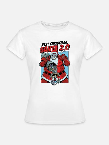 Santa 2.0 Cyborg - Frauen T-Shirt - Weiß