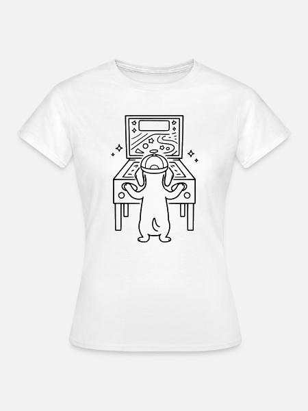 Dackel Flipper Pinball Kinder Personalisierbar  - Frauen T-Shirt - Weiß