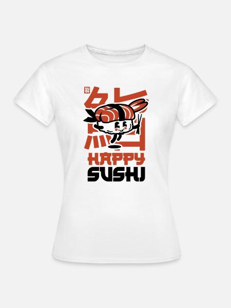 happy sushi - Frauen T-Shirt - Weiß