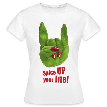 Spice UP your life - Basilikum - Rock ’n’ Roll - Frauen T-Shirt - Weiß - Vorne - AI Model Female 172 dark (172cm)