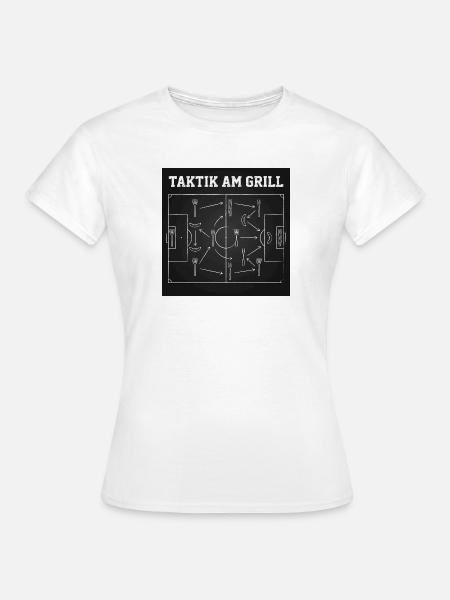 Taktik am Grill Spielplan - Frauen T-Shirt - Weiß