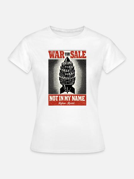 Geldrakete Anti Krieg Plakat - Frauen T-Shirt - Weiß