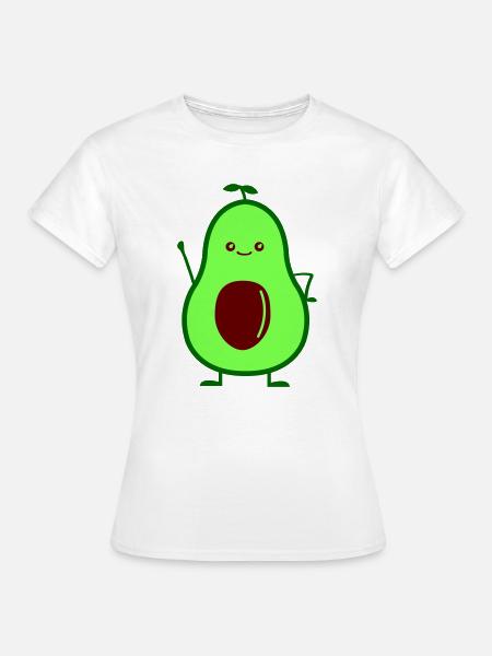 Fröhlicher Avocado Buddy - Frauen T-Shirt - Weiß