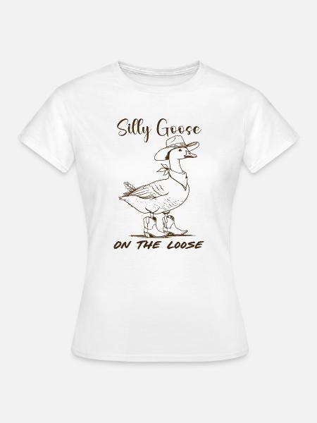 Cowboy Goose Dumme Gans - Frauen T-Shirt - Weiß