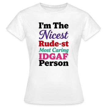 Der schönste Farbbösewicht - Frauen T-Shirt - Weiß - Vorne - AI Model Female 172 dark (172cm)