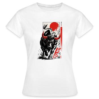 Bull Bull Anime Manga Style japonais - T-shirt Femme - blanc - Devant - AI Model Female 172 dark (172cm)
