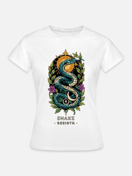 SCHLANGENTOTEM Wiedergeboren - Frauen T-Shirt - Weiß