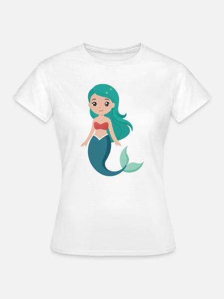 Mädchen-Meerjungfrau - Frauen T-Shirt - Weiß