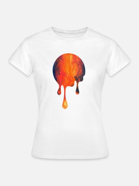 Tropfende Glutblüte - Frauen T-Shirt - Weiß