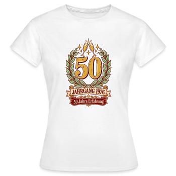 Jahrgang 1976 50 Jahre Erfahrung - Frauen T-Shirt - Weiß - Vorne - AI Model Female 172 dark (172cm)