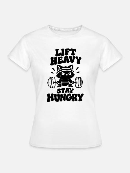 Lift Heavy Cat - Frauen T-Shirt - Weiß