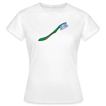 Brosse à dents - T-shirt Femme - blanc - Devant - AI Model Female 172 dark (172cm)