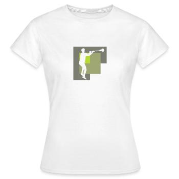 Lacrosse Crosse Stock Intercrosse - Frauen T-Shirt - Weiß - Vorne - AI Model Female 172 dark (172cm)
