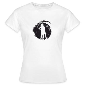 Skateboard Skateboarder Skateboard - T-shirt Femme - blanc - Devant - AI Model Female 172 dark (172cm)