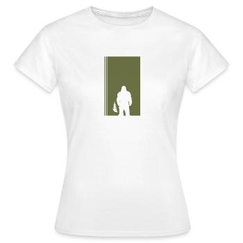 Yéti du Lochness Big foot - T-shirt Femme - blanc - Devant - AI Model Female 172 dark (172cm)