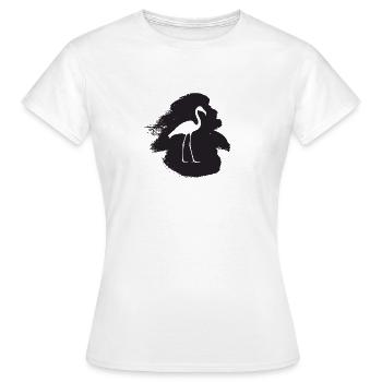 Exotisch Wasservogel Flamingo - Frauen T-Shirt - Weiß - Vorne - AI Model Female 172 dark (172cm)