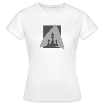 Schachbrett Strategie Schachfiguren - Frauen T-Shirt - Weiß - Vorne - AI Model Female 172 dark (172cm)