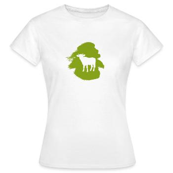 Rind Kühe Muh - Frauen T-Shirt - Weiß - Vorne - AI Model Female 172 dark (172cm)