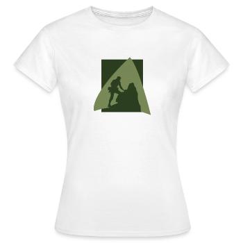 Kletterer Alpen Kletterwand - Frauen T-Shirt - Weiß - Vorne - AI Model Female 172 dark (172cm)