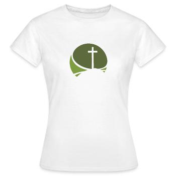 Bible de la Croix du Christ - T-shirt Femme - blanc - Devant - AI Model Female 172 dark (172cm)