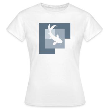 Koi Teich Fisch - Frauen T-Shirt - Weiß - Vorne - AI Model Female 172 dark (172cm)