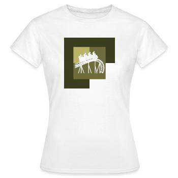 Rummel Festzelt Achterbahn - Frauen T-Shirt - Weiß - Vorne - AI Model Female 172 dark (172cm)