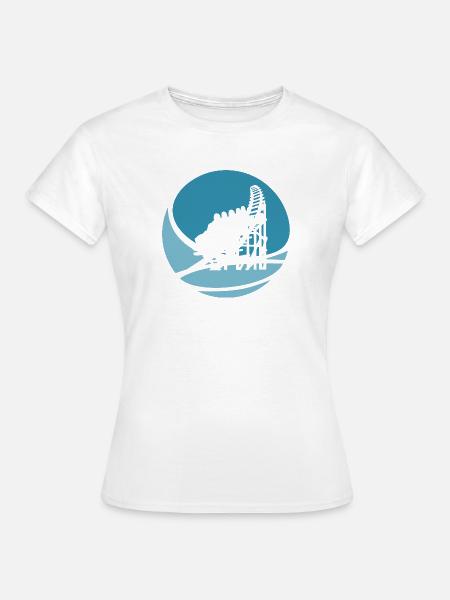 Riesenrad Achterbahn Festzelt - Frauen T-Shirt - Weiß