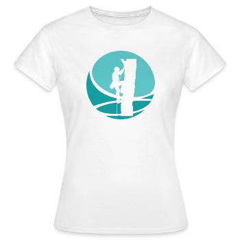 Escalade dans les arbres Ascension - T-shirt Femme - blanc - Devant - AI Model Female 172 dark (172cm)