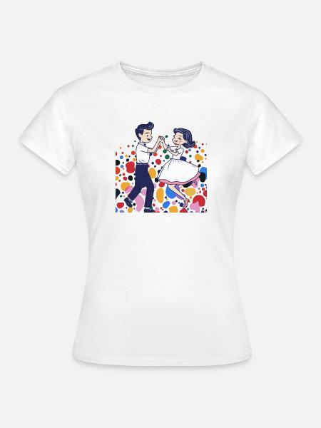 Tanzpaar Foxtrott - Frauen T-Shirt - Weiß